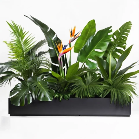 Растения искусственные в кашпо Микс №204, В90*Д130*Ш30