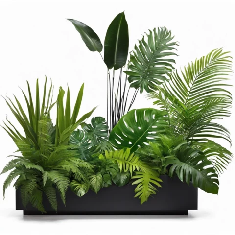 Растения искусственные в кашпо Микс №205, В130*Д130*Ш30