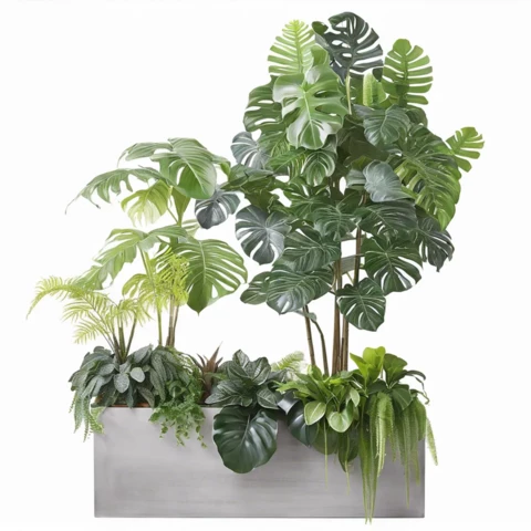 Кашпо с композицией из искусственных растений №212, В200*Д150*Ш30