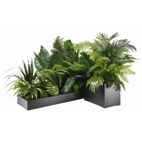 Кашпо с композицией из искусственных растений №221, В125*Д120*Ш40