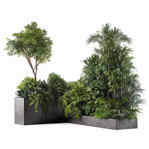 Кашпо с композицией из искусственных растений комплект №222, В175*Д120*Ш30