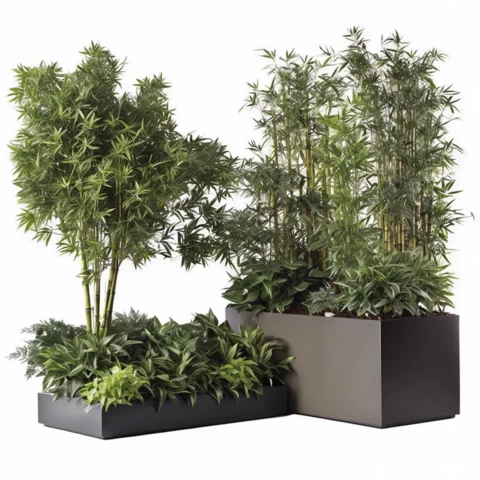 Кашпо с композицией из искусственных растений №223, В185*Д120*Ш30