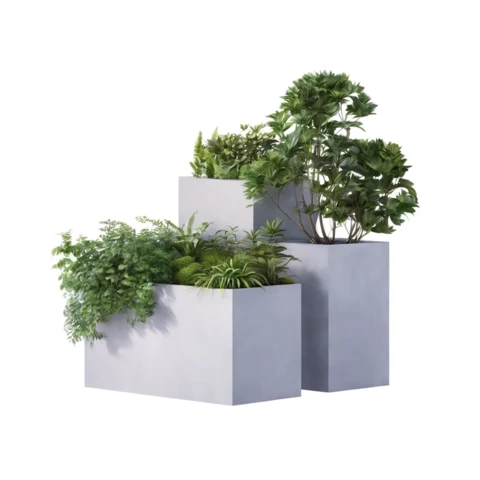 Искусственные растения в кашпо. Комплект из 3х модулей №227, В130*Д90*Ш60