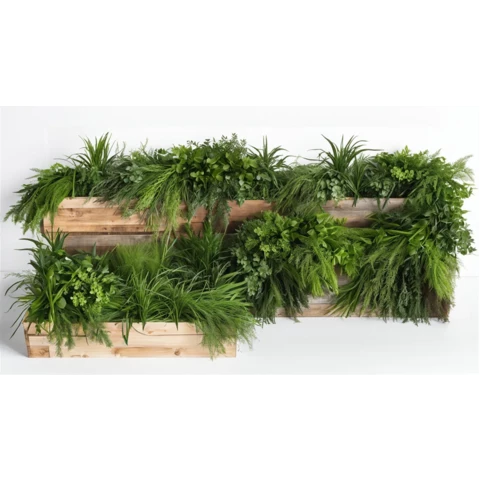 Кашпо с композицией из искусственных растений комплект из 3 шт. №230, В60*Д100*Ш25