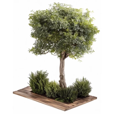 Кашпо с композицией из искусственных растений №242, В250*Д170*Ш100