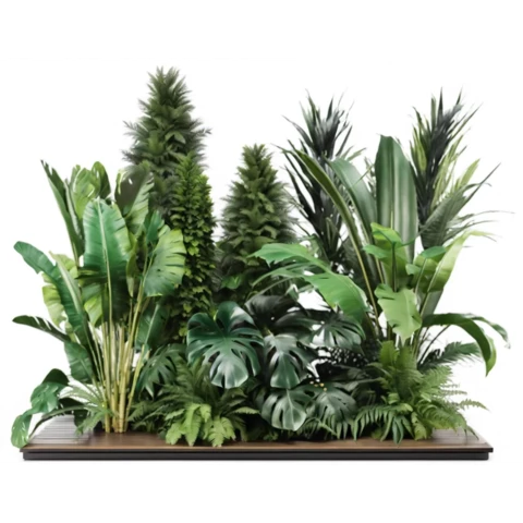 Кашпо с композицией из искусственных растений №247, В170*Д200*Ш70