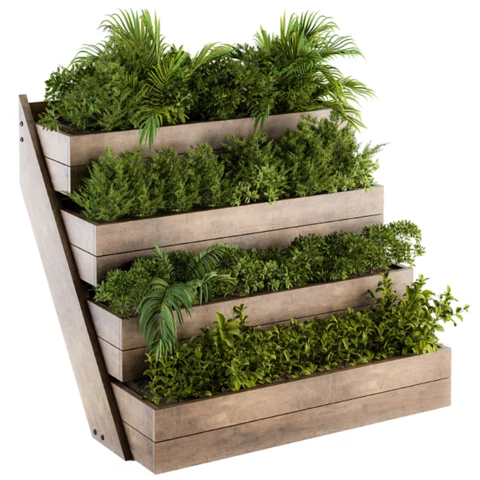 Кашпо клумба с искусственными растениями №283