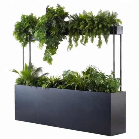 Кашпо двойное вертикальное с миксом искусственных растений №285