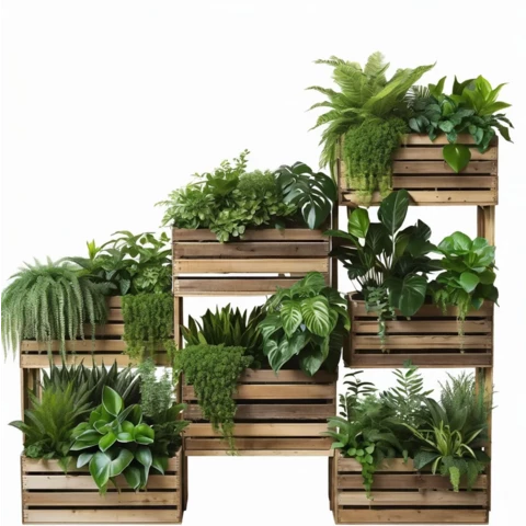 Кашпо ярусное с искусственными растениями №286