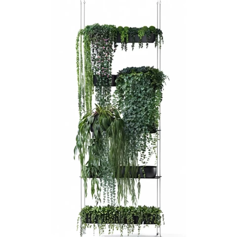 Кашпо подвесные на цепочках с искусственными растениями №288