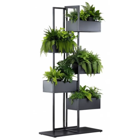Стеллаж перегородка с искусственными растениями в кашпо №289