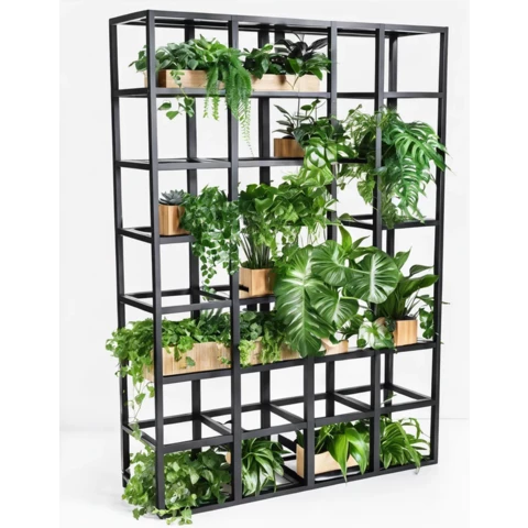 Стеллаж перегородка с искусственными растениями в кашпо №294