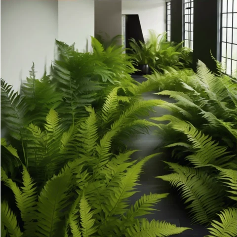 Оазис 3D из искусственного папоротника 50 см. XL №304, В50*Д300*Ш50