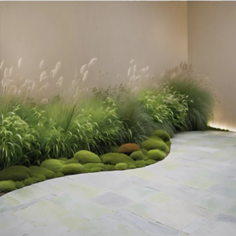 Оазис 3D Композиция из искусственных растений и мха 3D в лесном стиле с сухоцветами. №308, В70*Д300*Ш50