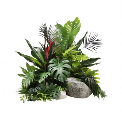 Оазис 3D мини Композиция из искусственных растений и мха 3D тропики. №314, В70*Д60*Ш50