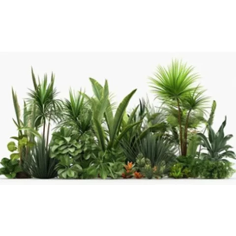 Оазис 3D Композиция из искусственных растений и мха 3D тропики. №317, В170*Д300*Ш60