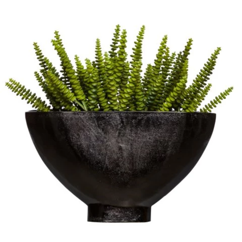 Искусственные суккуленты в керамической вазе 