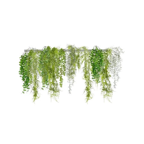 Композиция с искусственными растениями на рейке 