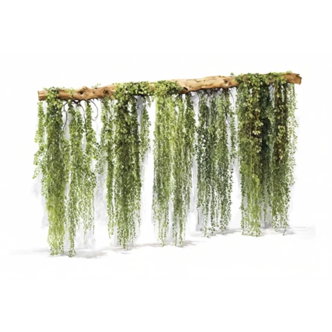 Композиция с искусственными растениями на рейке 