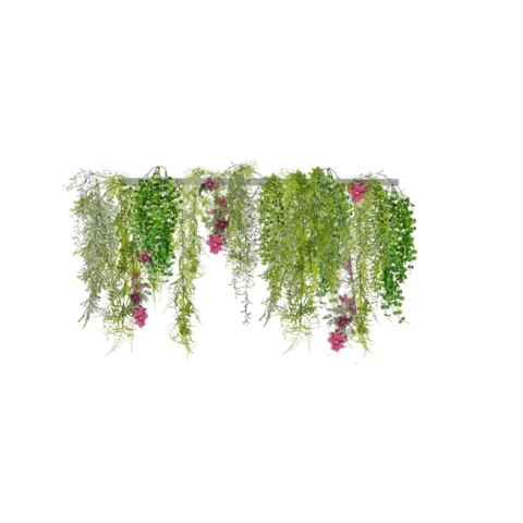 Композиция с искусственными растениями на рейке 