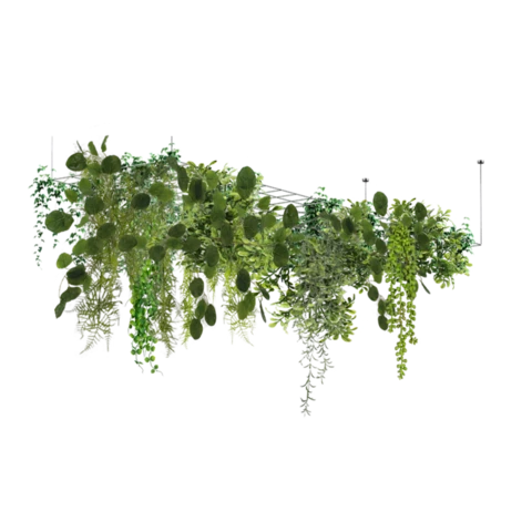 Шпалера подвесная с искусственными растениями и эвкалиптом, Д200, В60 см