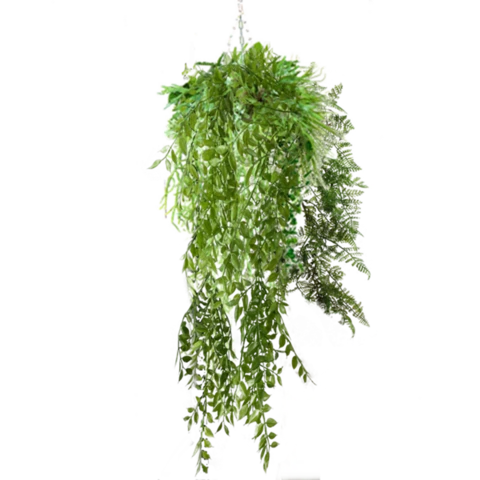 Подвесное панно с искусственными растениями. Д40, В70 см