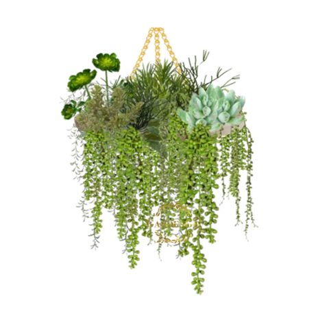 Подвесное панно с искусственными растениями. Дизайн № 7012
Alto Ribeiro, Д40, В50 см