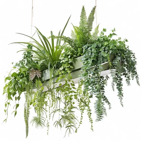 Светильник с искусственными растениями, Д80 см