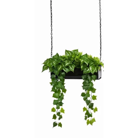 Кашпо подвесное с миксом искусственных растений №274, Д60, В80 см