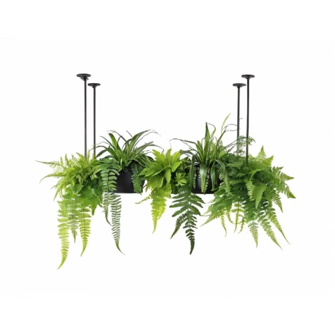 Кашпо подвесное с миксом искусственных растений в лесном стиле №277, Д90, В65 см