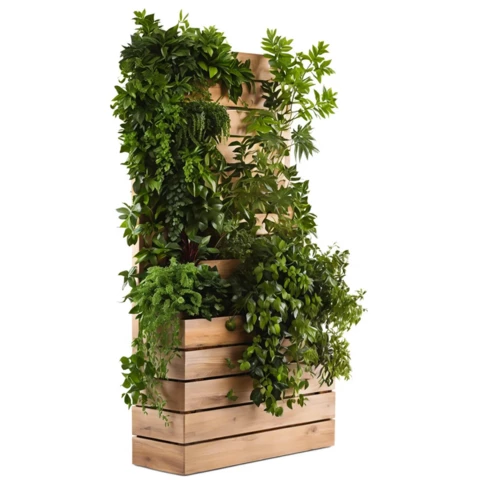 Композиция из искусственных растений в кашпо со шпалерой №266, Д100, В170 см