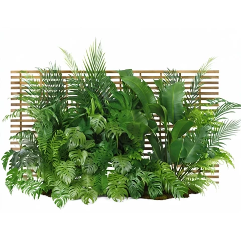 Панель реечная с искусственными растениями №269, Д400, В200 см