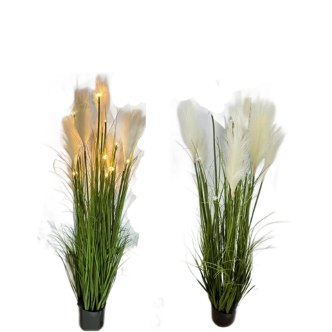 Пампасная трава белая с диодами 120 см