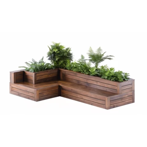 Скамья с композицией из искусственных растений №256